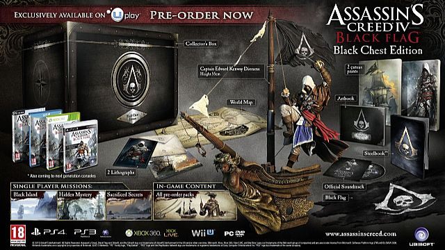 Najbogatsza edycja gry Assassin's Creed IV: Black Flag. - Assassin's Creed IV: Black Flag - pierwszy zapis wideo z rozgrywki. Poznaliśmy skład edycji kolekcjonerksich - wiadomość - 2013-03-25