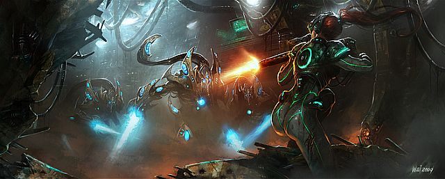 Kerrigan w walce z protosami (źródło: oficjalna strona StarCraft II) - StarCraft II – podsumowanie turnieju BWC i obecny stan bety Heart of the Swarm - wiadomość - 2012-11-19