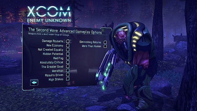 Nowe menu w XCOM: Enemy Unknown – Second Wave daje garść opcji modyfikowania zasad gry - Premiera Second Wave – drugiego dodatku DLC do XCOM: Enemy Unknown - wiadomość - 2013-01-08