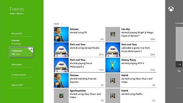 Xbox One umożliwi jednostronną obserwacje aktywności użytkowników - Xbox One z nowymi opcjami społecznościowymi – przyjaciele, znajomi i obserwatorzy - wiadomość - 2013-10-15