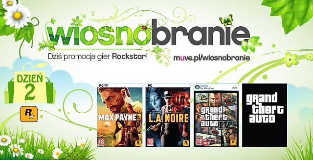 Drugi dzień Wiosnobrania przyniósł obniżkę cen gier od Rockstara - Drugi dzień Wiosnobrania w sklepie muve.pl. Obniżono ceny gier firmy Rockstar - wiadomość - 2013-05-22