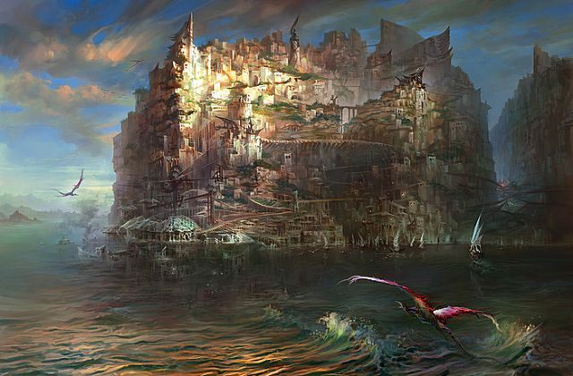 Klify miasta Sagus o poranku - Torment: Tides of Numenera na Kickstarterze – cel niemal osiągnięty [UAKTUALNIENIE] - wiadomość - 2013-03-06