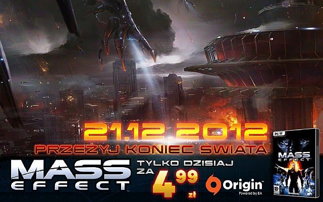 Tylko dzisiaj w usłudze Origin promocyjna cena gry Mass Effect - Wieści ze świata (Mass Effect, BioShock: Infinite, Afterfall: InSanity) 21/12/12 - wiadomość - 2012-12-21