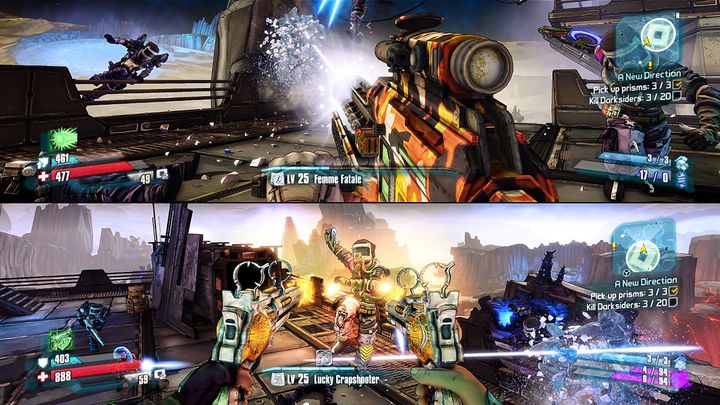 Gra Borderlands 2 (2012) oferuje m.in. tryb kooperacji w postaci split-screen. - 2016-08-05