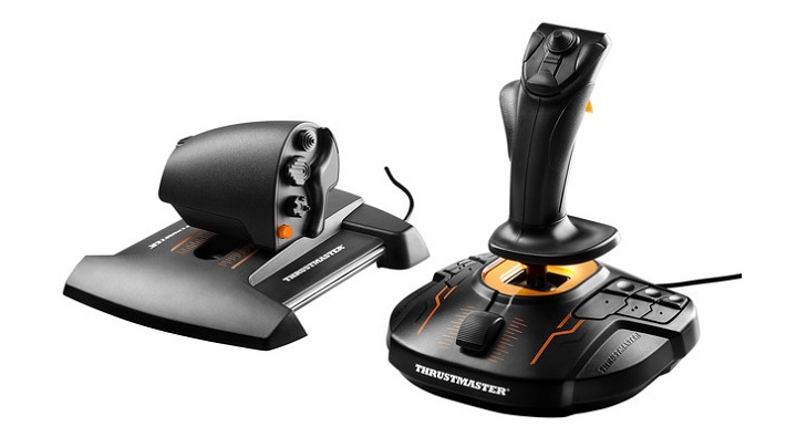 Thrustmaster T16000M FCS Hotas to przykład kontrolera typu HOTAS, z odpinaną przepustnicą. - 2018-03-08