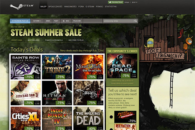 Liderem na rynku dystrybucji cyfrowej gier PC jest platforma Steam. - 2013-03-17