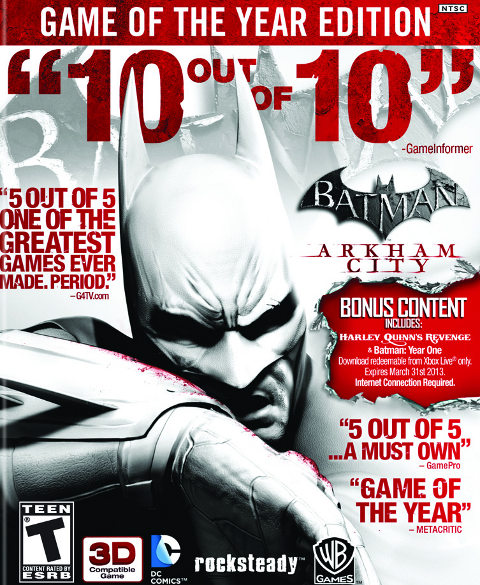 Okładka gry Batman: Arkham City w wersji Game of the Year Edition.