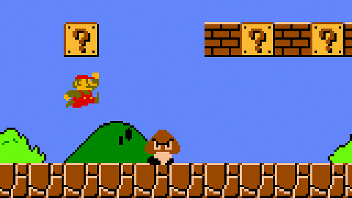 Swój okres świetności sprite’y przeżywały na przełomie lat osiemdziesiątych i dziewięćdziesiątych XX wieku. Na obrazku gra Super Mario Bros. z 1985 roku. - 2017-01-17
