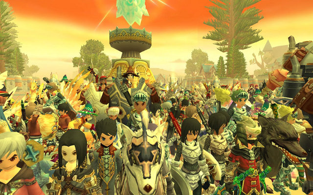Tłum awatarów graczy w grze MMO Grand Fantasia (2009). - 2012-12-10