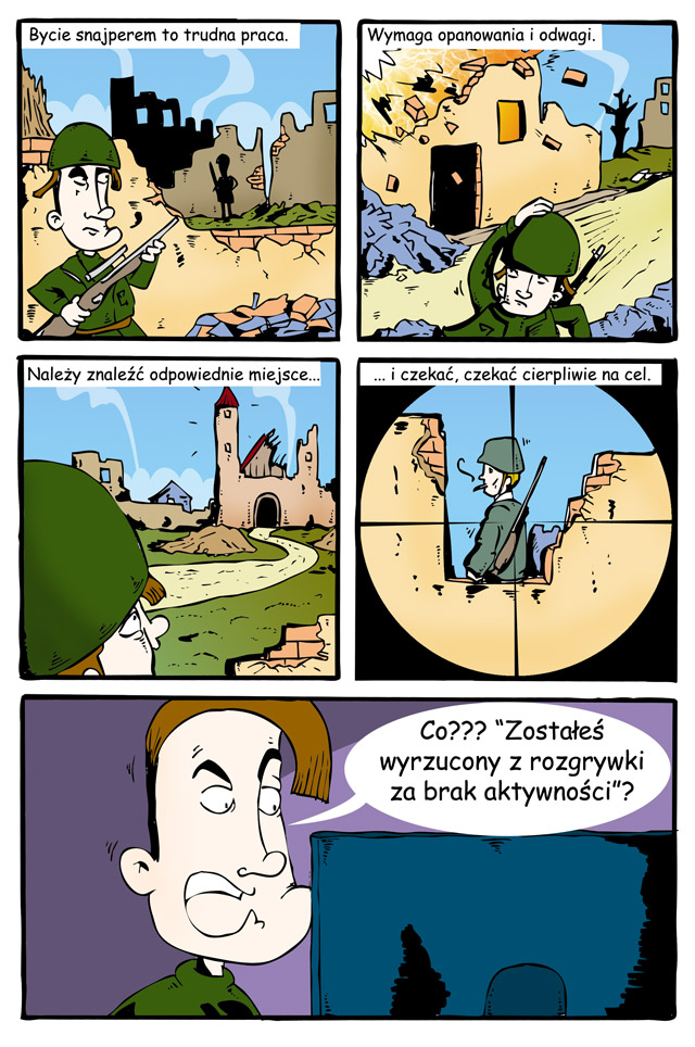 Wesołe jest życie snajpera, komiks Capture the Frag, odc. 4.