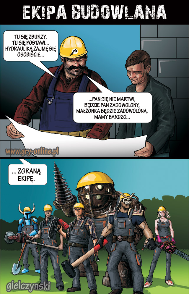 Ekipa budowlana, komiks Fatal Draws, odc. 47.