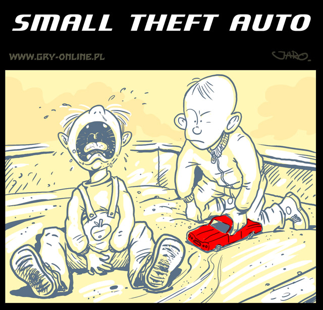 Small Theft Auto, komiks Zaginiony Level, odc. 76. Nowy komiks Jaro to taka zabawna analogia do najnowszej odsłony cyklu Grand Theft Auto. Na złą drogę wkraczamy już na etapie piaskownicy...