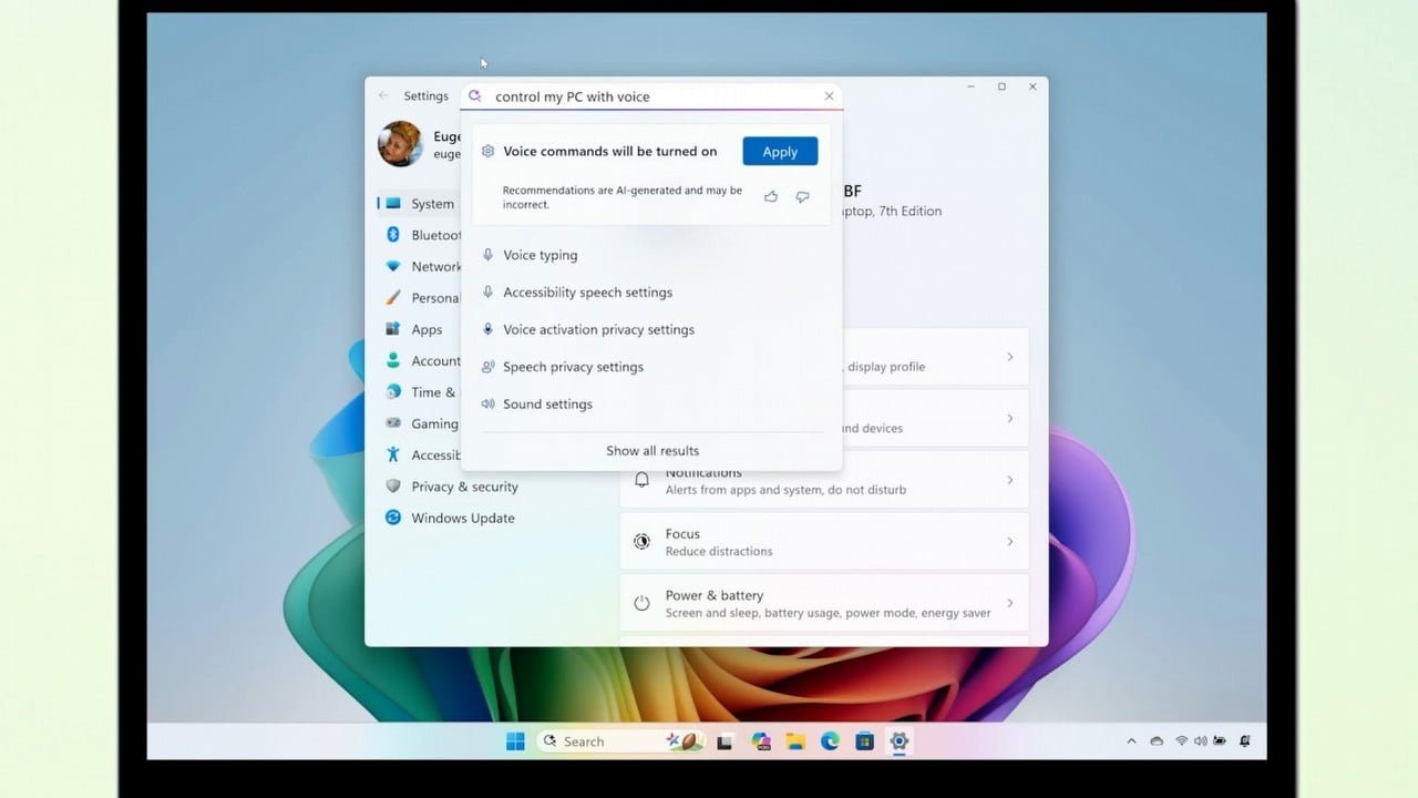 Microsoft wprowadzi AI do ustawień Windowsa 11. Funkcja trafi także na PC z procesorami Intela i AMD
