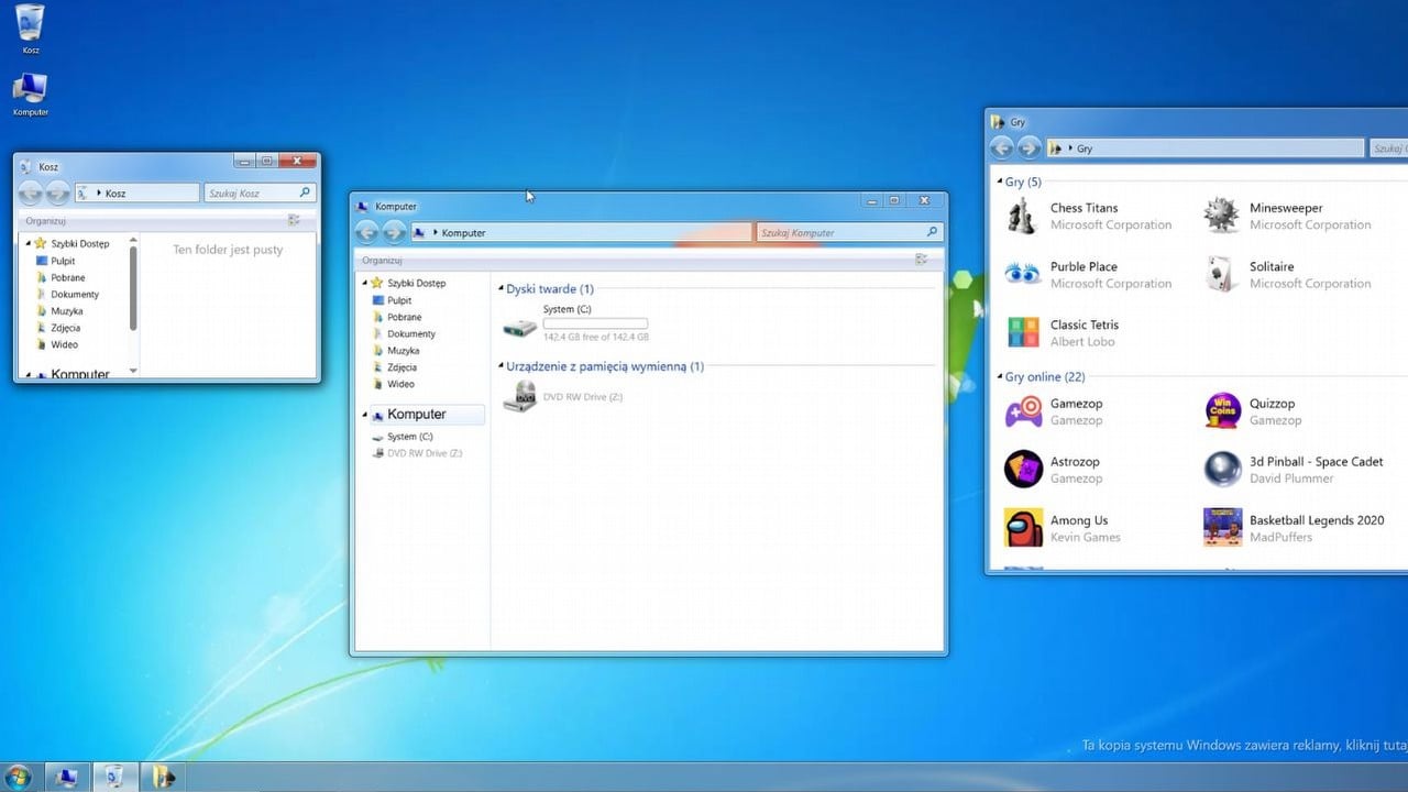 Poczujcie się staro, wracając do klasycznego Windowsa 7 z pełnym menu Start i kultowymi programami. Można to zrobić w przeglądarce