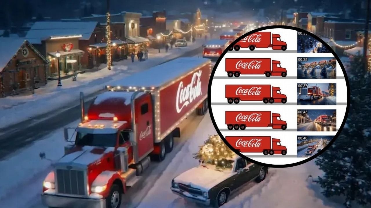 Czasem cztery koła, czasem dziesięć; internauci policzyli błędy w reklamie AI Coca-Coli