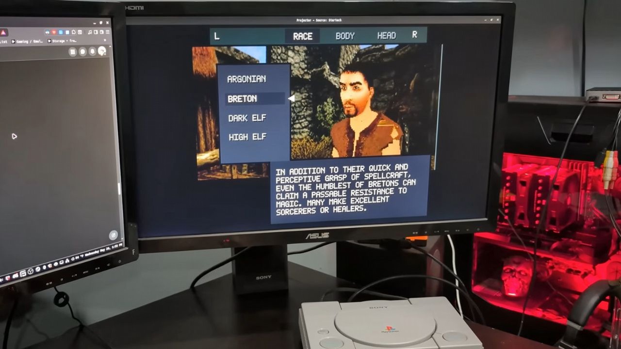 Fan sprzętu retro przełożył Skyrima na PlayStation 1. Taka wersja hitu Bethesdy wygląda wyjątkowo uroczo