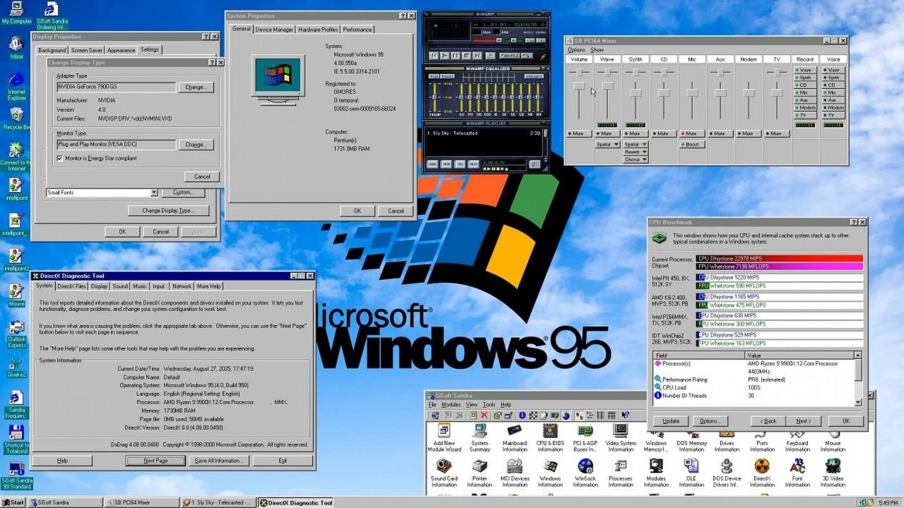Gracz uruchomił Windowsa 95 na Ryzenie 9. System sprzed 30 lat startuje szybciej niż niejeden współczesny PC