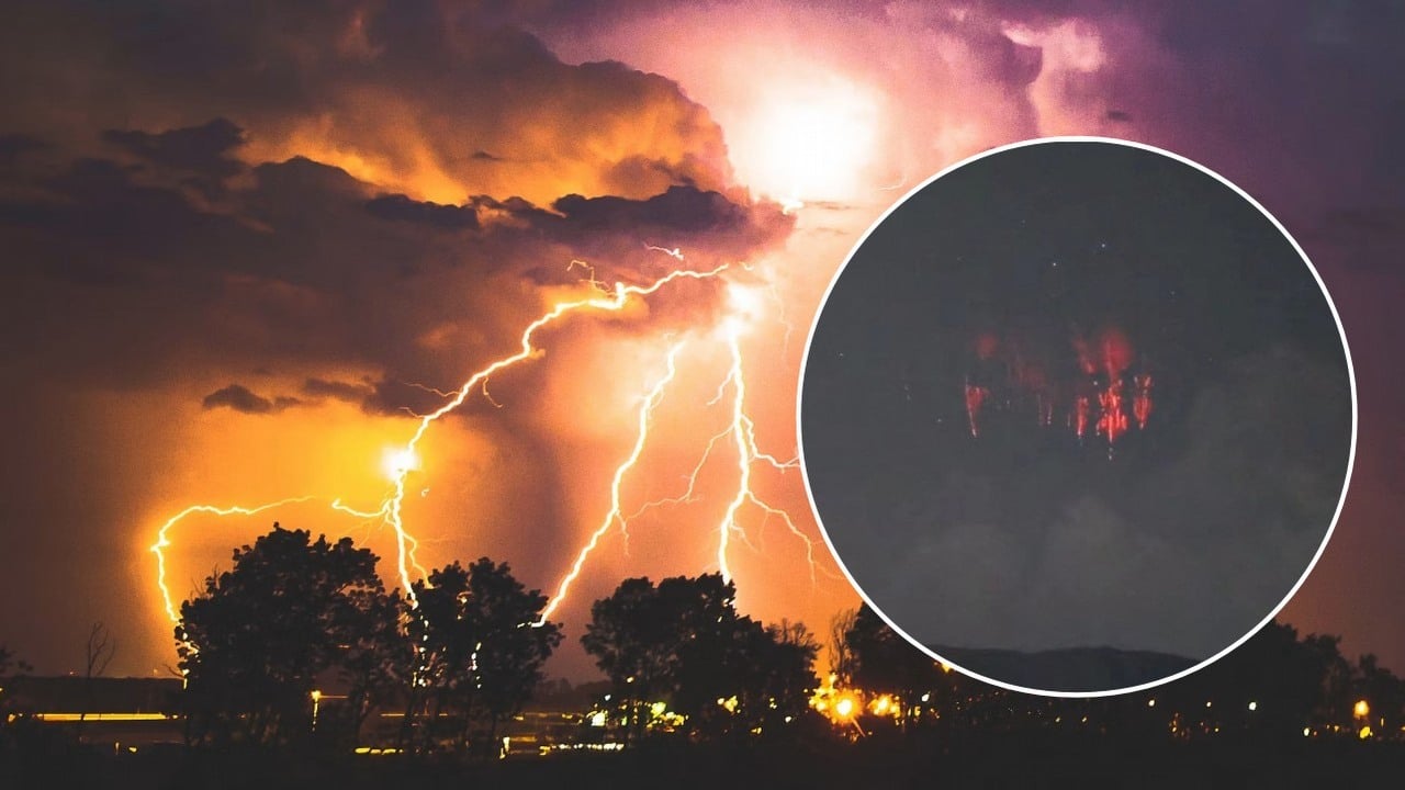 Wygląda jak portal otwierający się nad francuskim miasteczkiem. Fotograf uchwycił zjawisko trwające zaledwie milisekundy