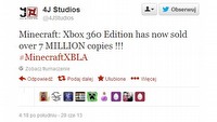 Minecraft na Xboksie 360 sprzedał się w nakładzie 7 mln egzemplarzy