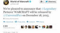 Warcraft - debiut filmu nastąpi w grudniu 2015 roku