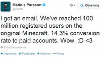 Minecraft na PC ze 100 mln zarejestrowanych użytkowników