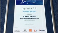 GRY-OnLine S.A. zdobyło wyróżnienie Skrzydła Biznesu 2010