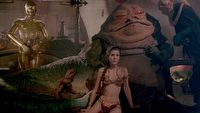 Carrie Fisher usiłowała zmienić scenę z Jabbą w Powrocie Jedi. Przyjęcie tej sugestii wyszłoby filmowi na dobre