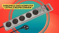 To będzie odpowiedni przedłużacz do mojego komputera. Listwę zasilającą z bezpiecznikiem Super Solid można powiesić na ścianie, zapominając o trudnej organizacji kabli