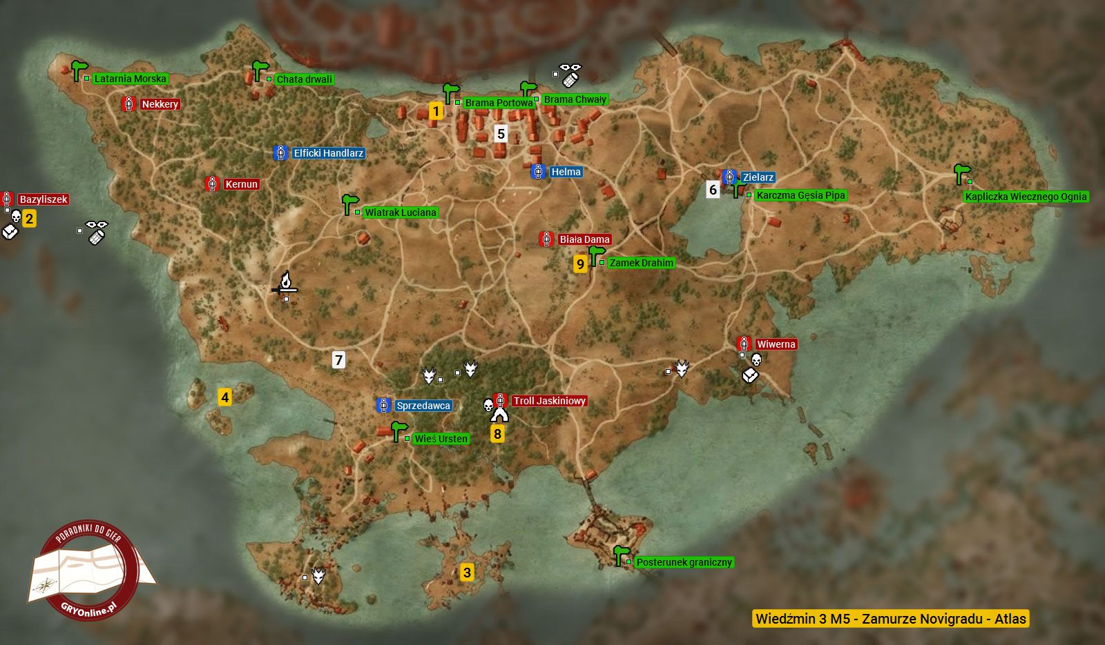 Gdzie Jest Hattori Wiedzmin 3 Wiedźmin 3 Dziki Gon: Zamurze Novigradu - mapa ważnych miejsc