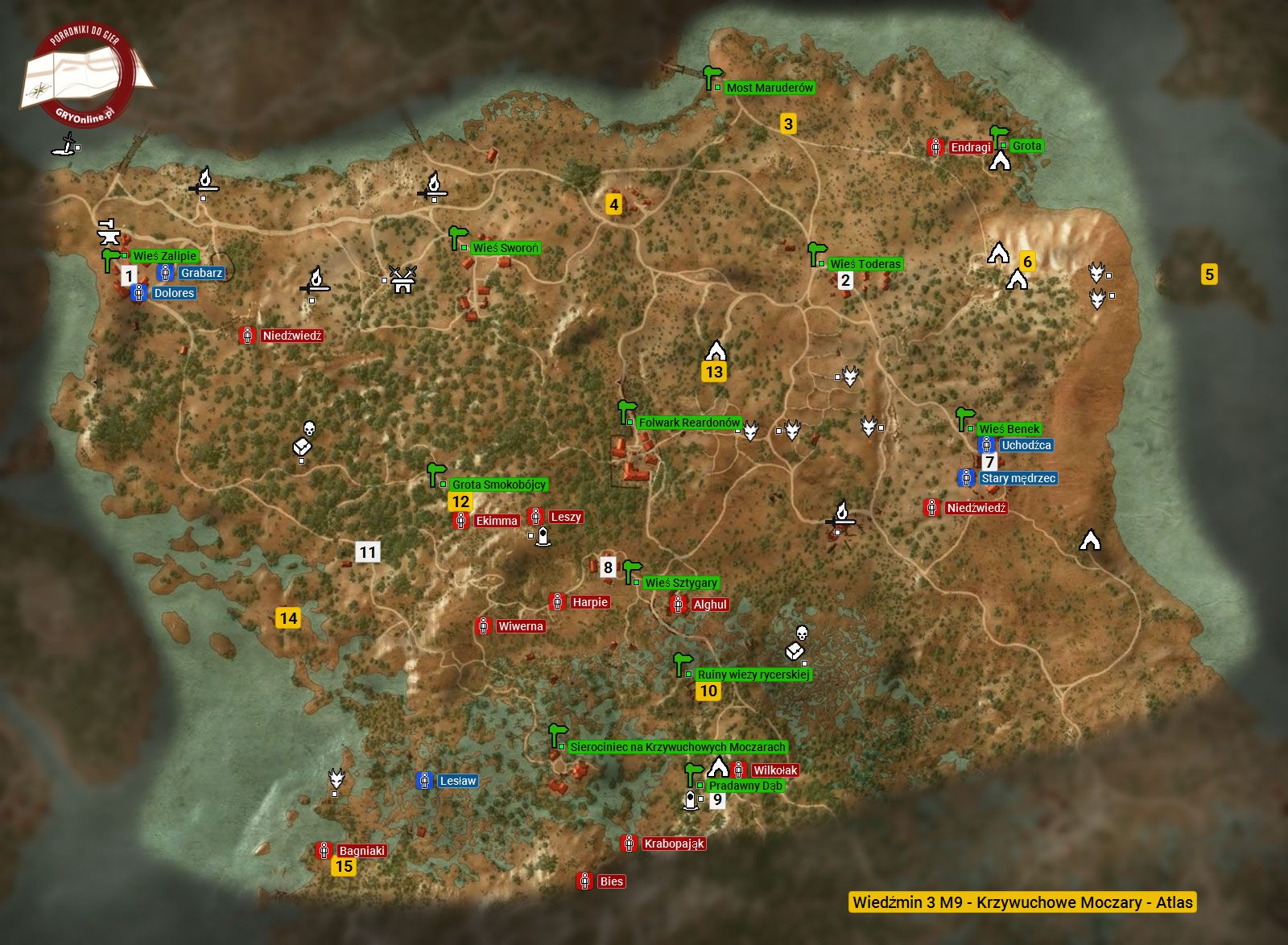 Gdzie Jest Hattori Wiedzmin 3 Wiedźmin 3 Dziki Gon: Krzywuchowe Moczary - mapa ważnych miejsc