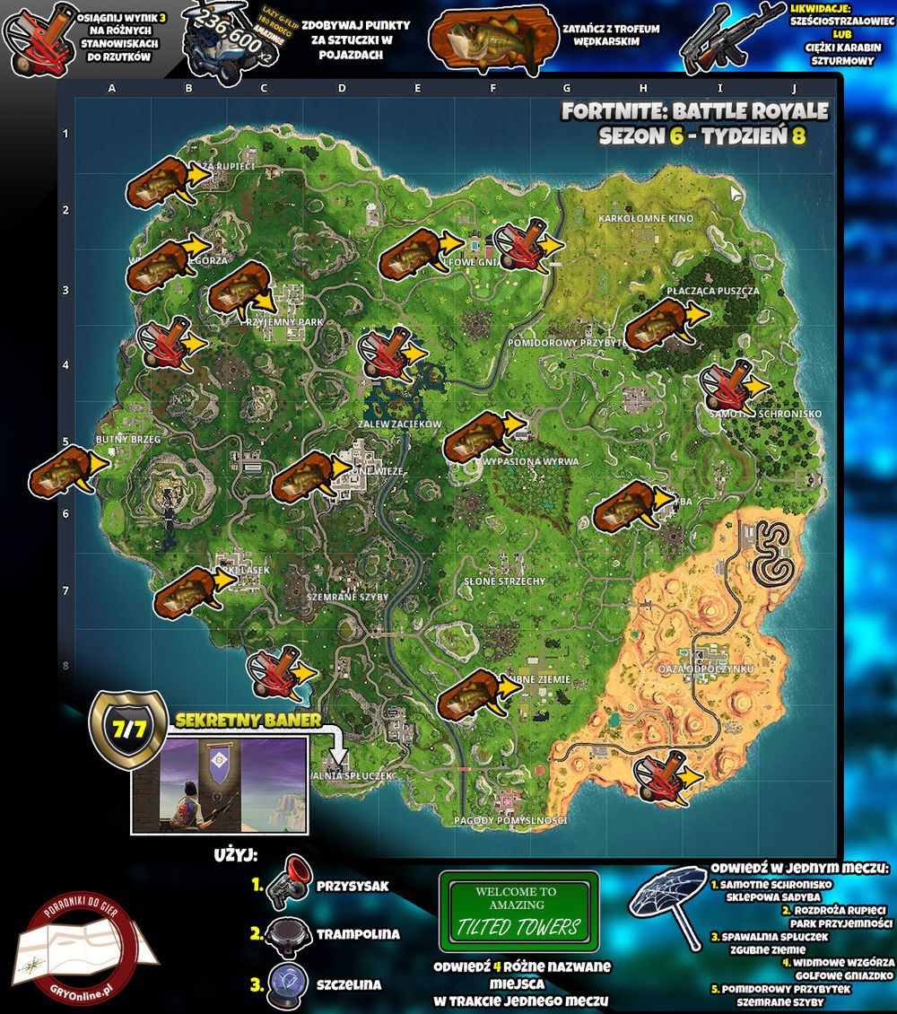 Mapa fortnite sezon 8 pl