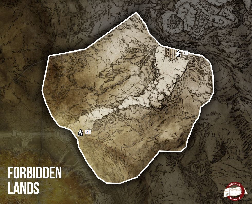 Mapa Elden Ring - Zakazane Krainy