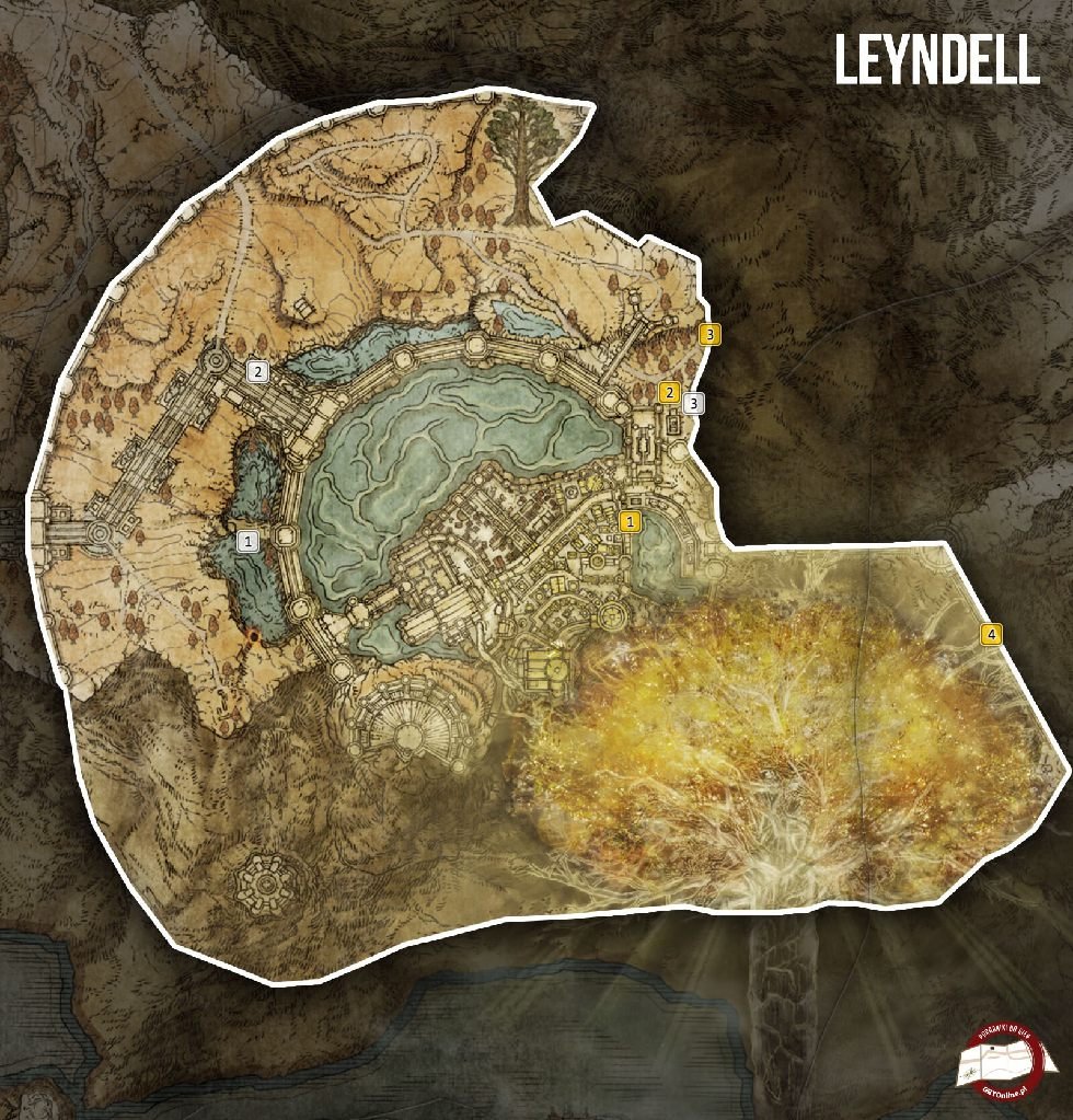 Mapa Elden Ring - Leyndell - Popioły i Prochy
