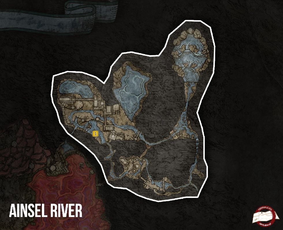 Mapa Elden Ring - Rzeka Ainsel - Czary i Inkantacje