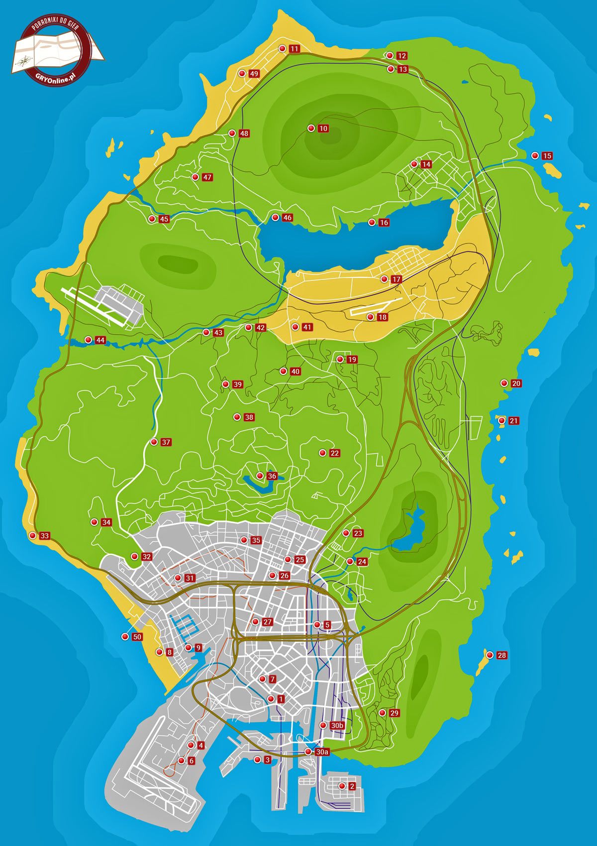 Mapa GTA V - Fragmenty listu Mapa GTA V - Fragmenty listu