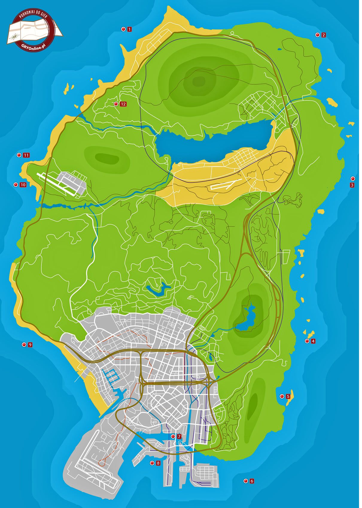 Mapa GTA V - Ukryte paczki Mapa GTA V - Ukryte paczki